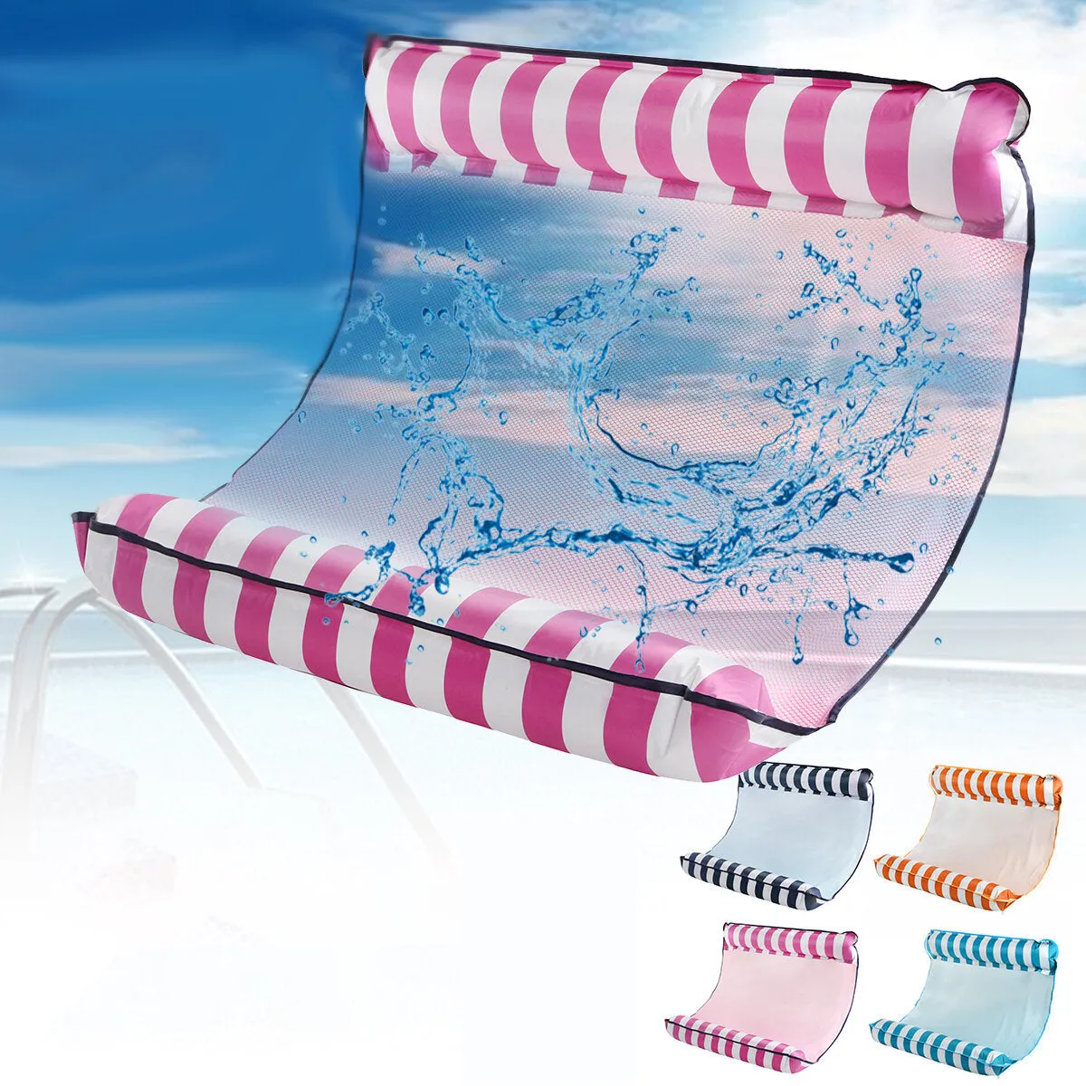 132x129cm Double People Swimming Air Mattress Inflatable Floating Bed Summer Beach Water Sport Equipment