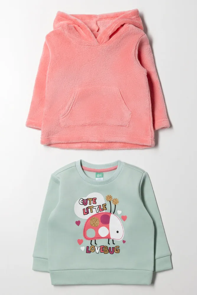 2 Pack Tracktops Green And Pink