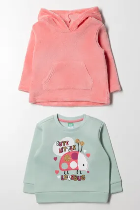 2 Pack Tracktops Green And Pink