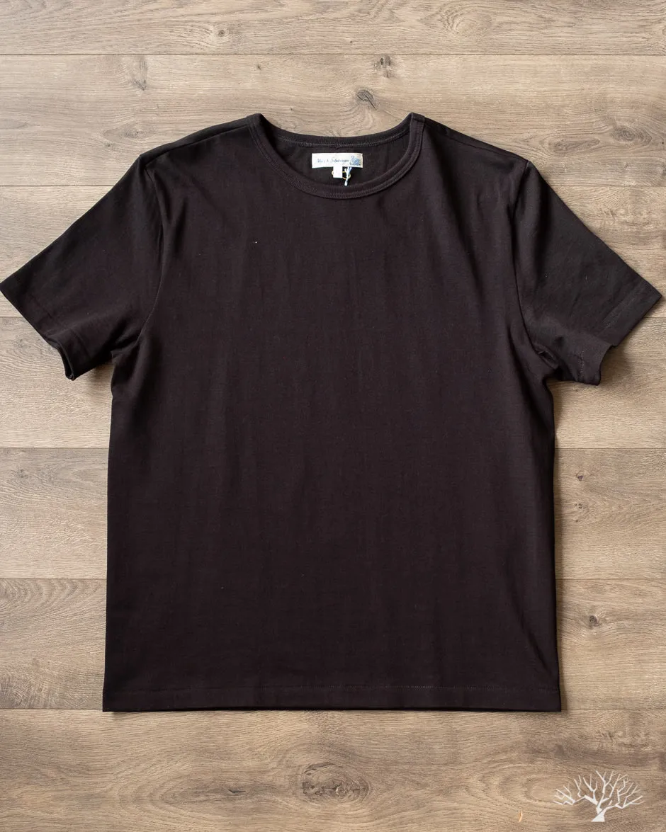 215 2-Thread Organic Cotton Crew Neck Tee - Deep Black