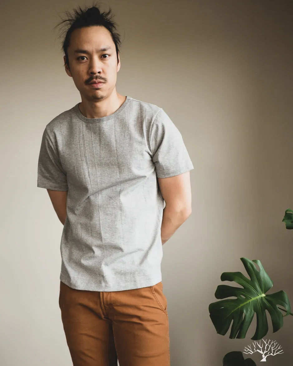 215 2-Thread Organic Cotton Crew Neck Tee - Grey Melange