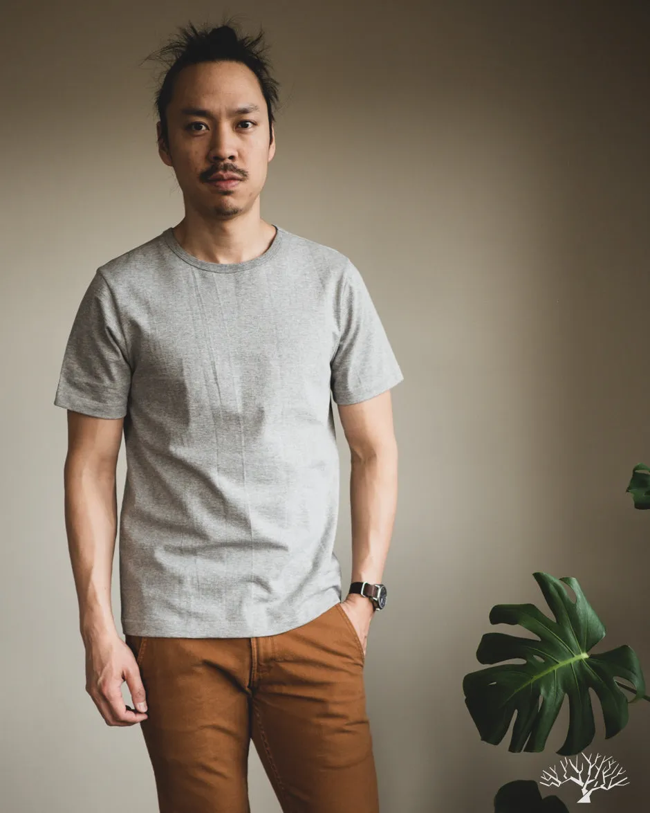 215 2-Thread Organic Cotton Crew Neck Tee - Grey Melange