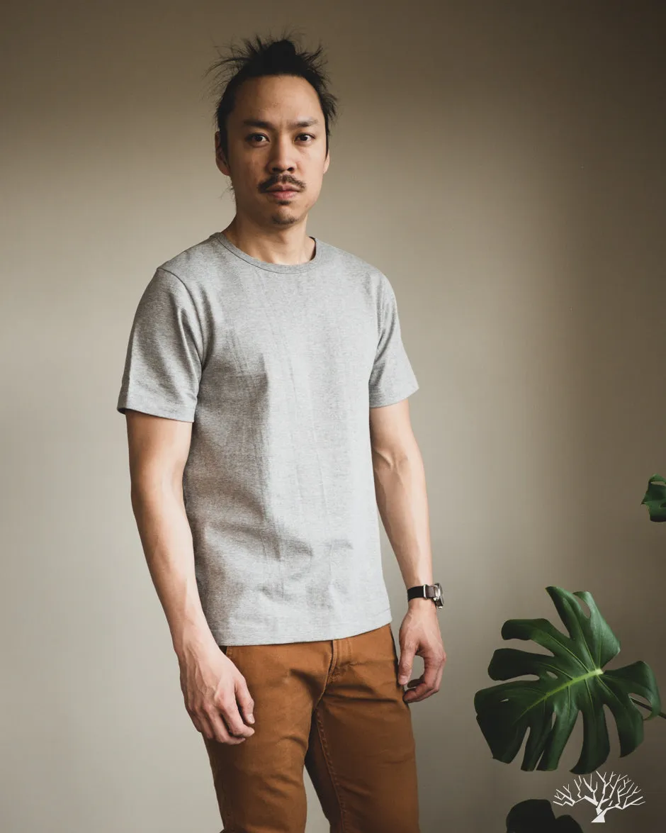 215 2-Thread Organic Cotton Crew Neck Tee - Grey Melange