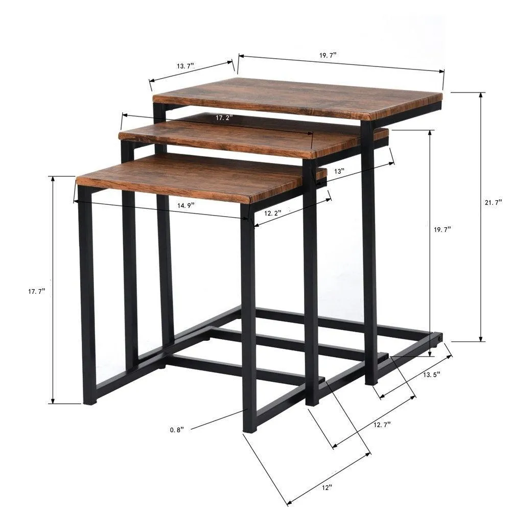 3 piece Stacking Nesting Coffee Table