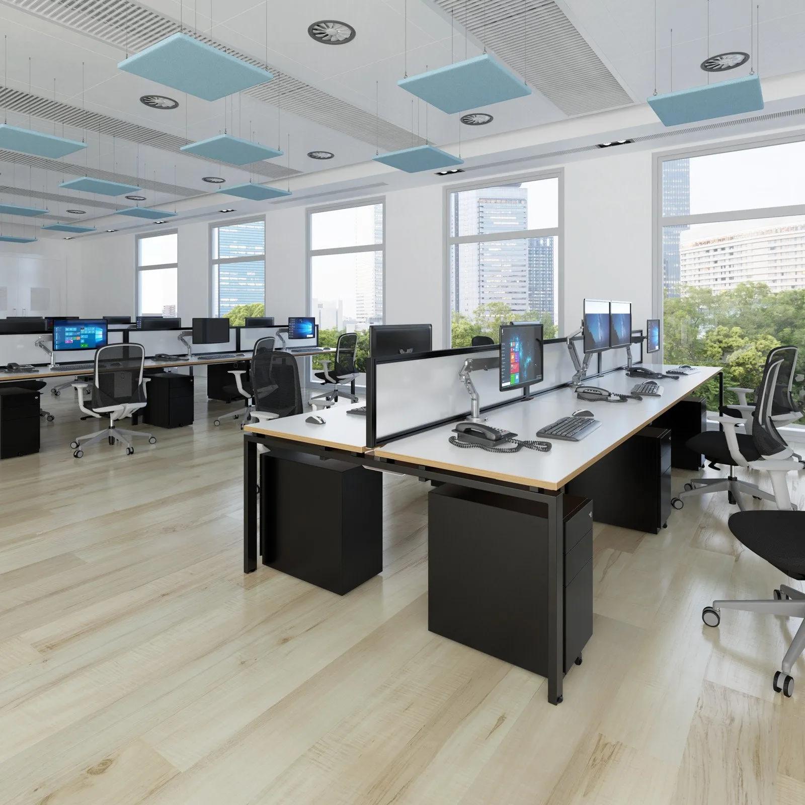 4 Persons - Adapt double back to back desks 1200mm deep