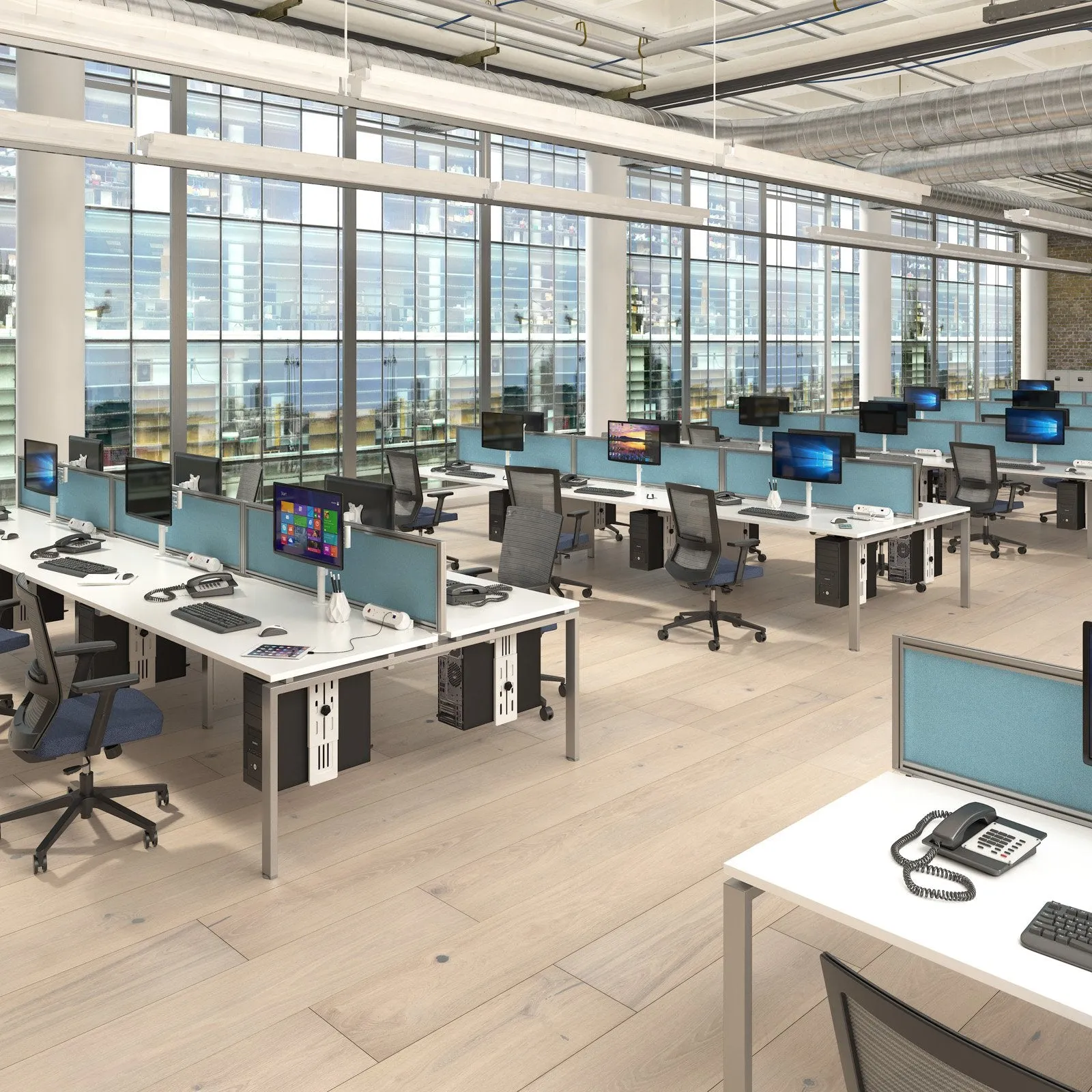 4 Persons - Adapt double back to back desks 1200mm deep