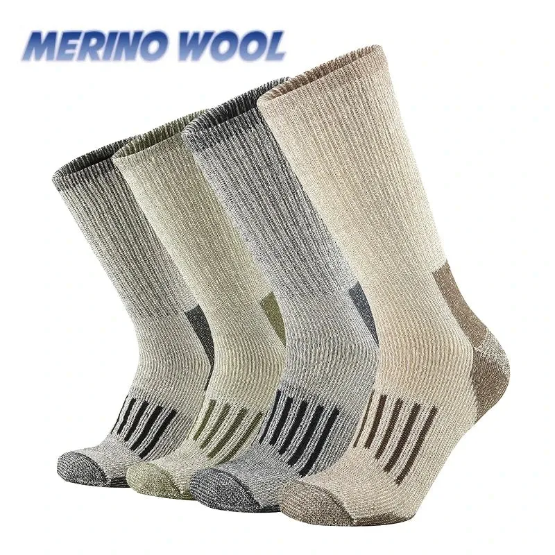 80% Wool Socks Warm Thicken Hiking Cushion Crew