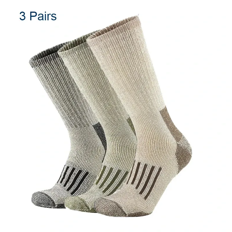 80% Wool Socks Warm Thicken Hiking Cushion Crew