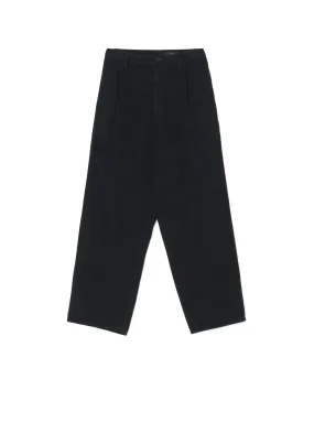 8oz BLACK DENIM SINGLE PLEATED PANTS