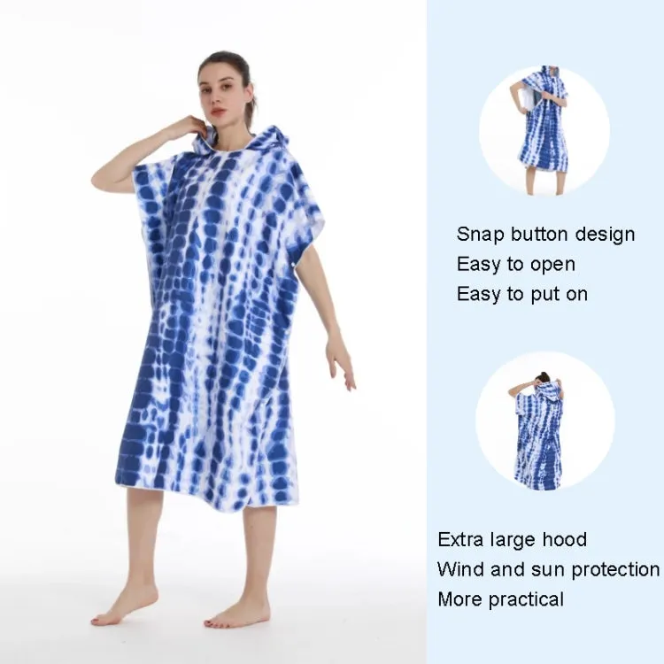 Adult Hooded Bath Towel Fine Fiber Beach Quick Dry Bathrobe, Size: 110x75cm(Sea Surface)