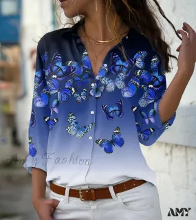 Amy Fashion - Elegant Shirts Fashion Long Sleeve Blouse