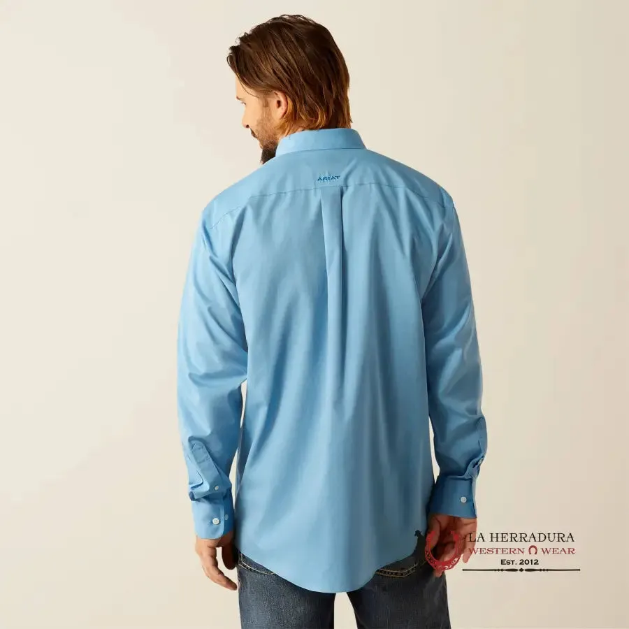ARIAT CLASSIC FIT WRINKLE FREE SOLID BLUE LONG SLEEVE SHIRT - 5278