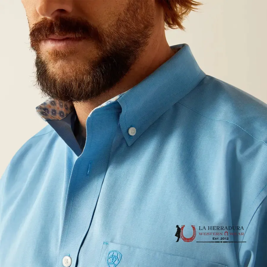 ARIAT CLASSIC FIT WRINKLE FREE SOLID BLUE LONG SLEEVE SHIRT - 5278
