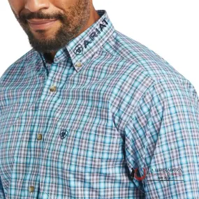 ARIAT PRO TEAM SHAY FITTED LONG SLEEVE SHIRT WHITE - 0791