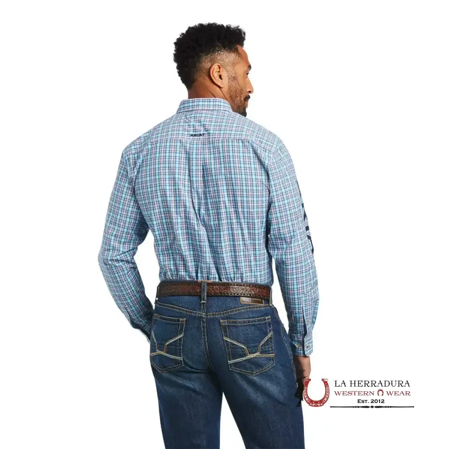 ARIAT PRO TEAM SHAY FITTED LONG SLEEVE SHIRT WHITE - 0791