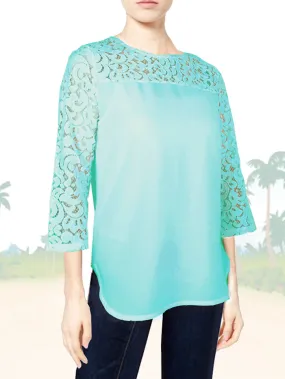 ASHORE WOMENS ELEGANT SHOULDER COTTON LACE TOPS