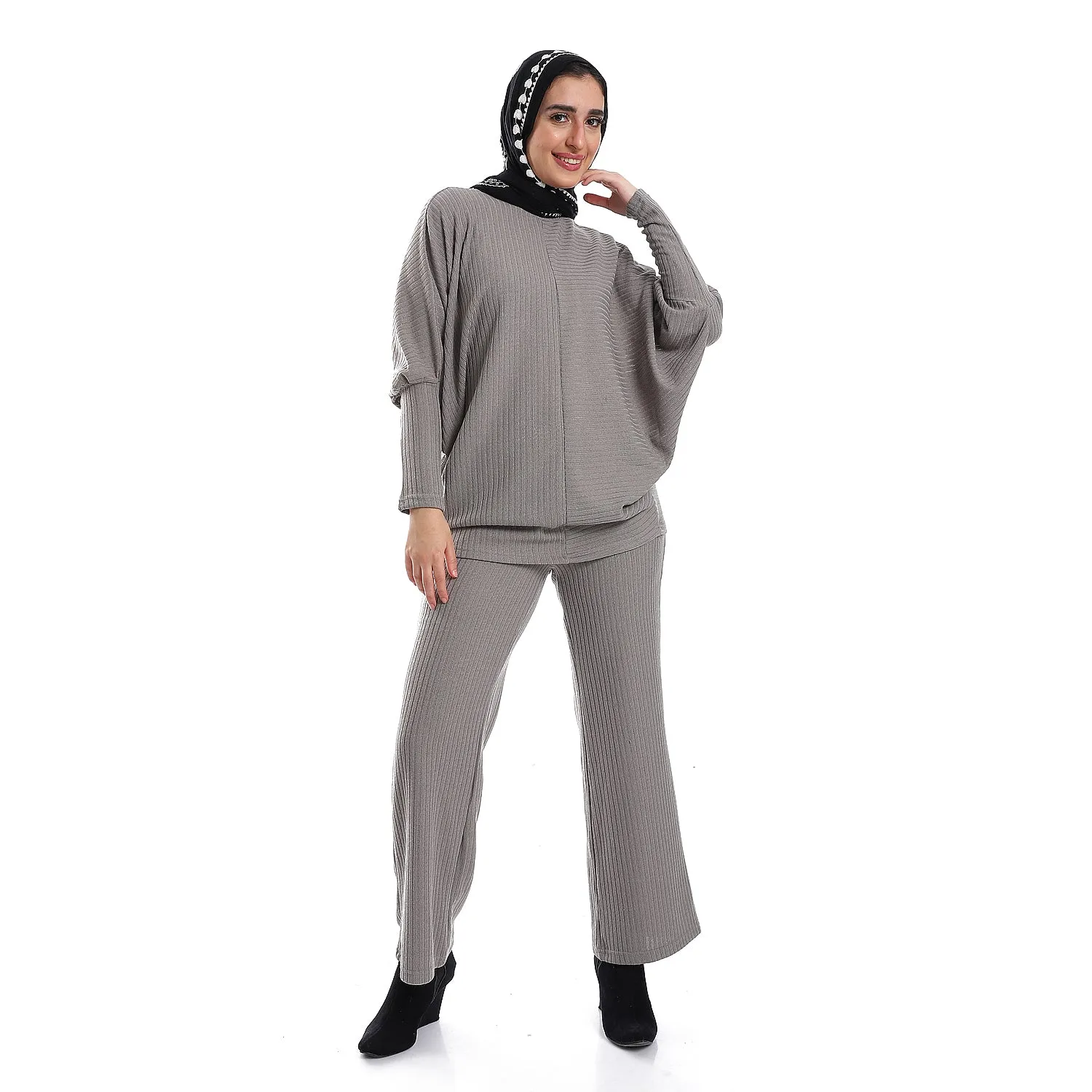 Batwing Sleeves Slip On Black Practical Tee