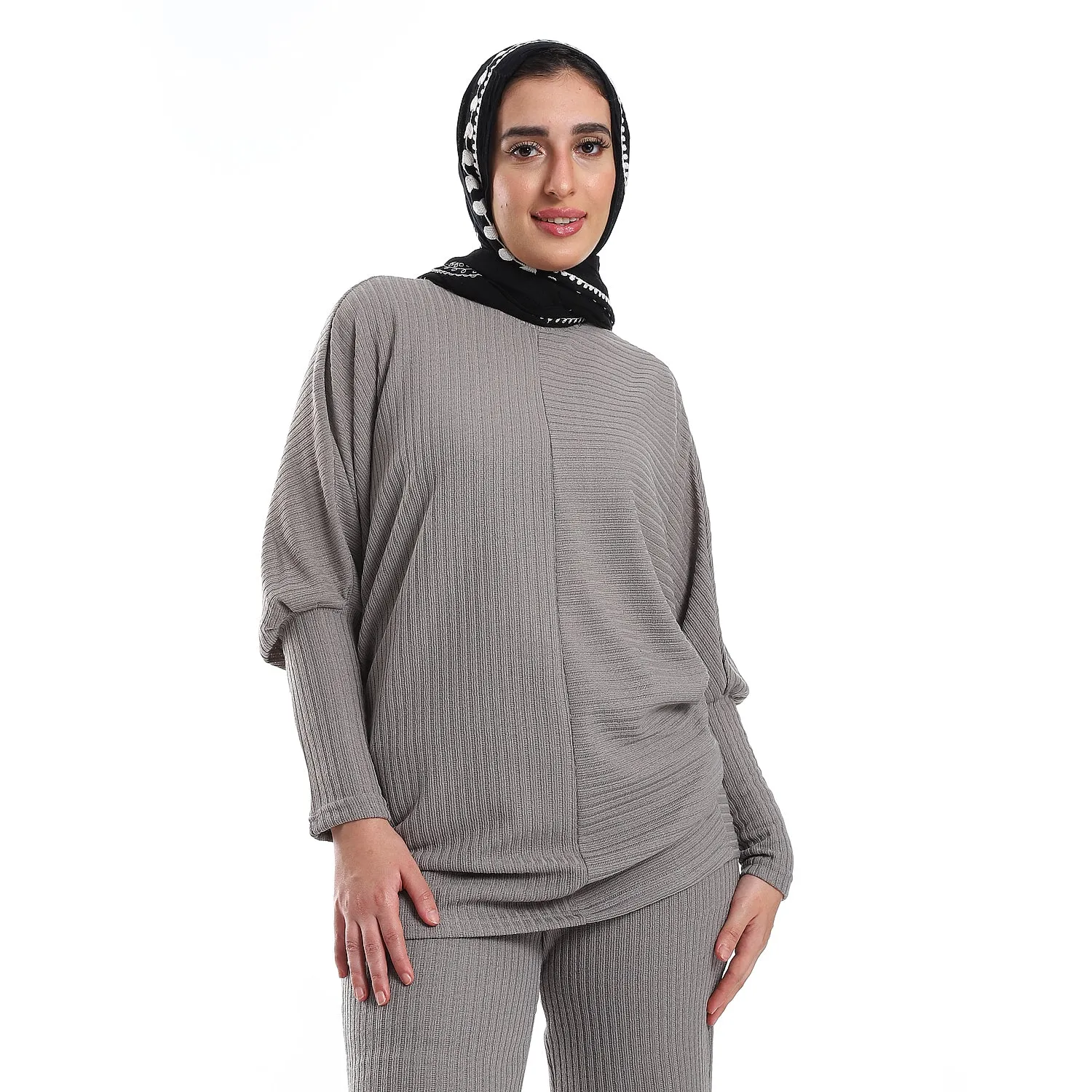 Batwing Sleeves Slip On Black Practical Tee