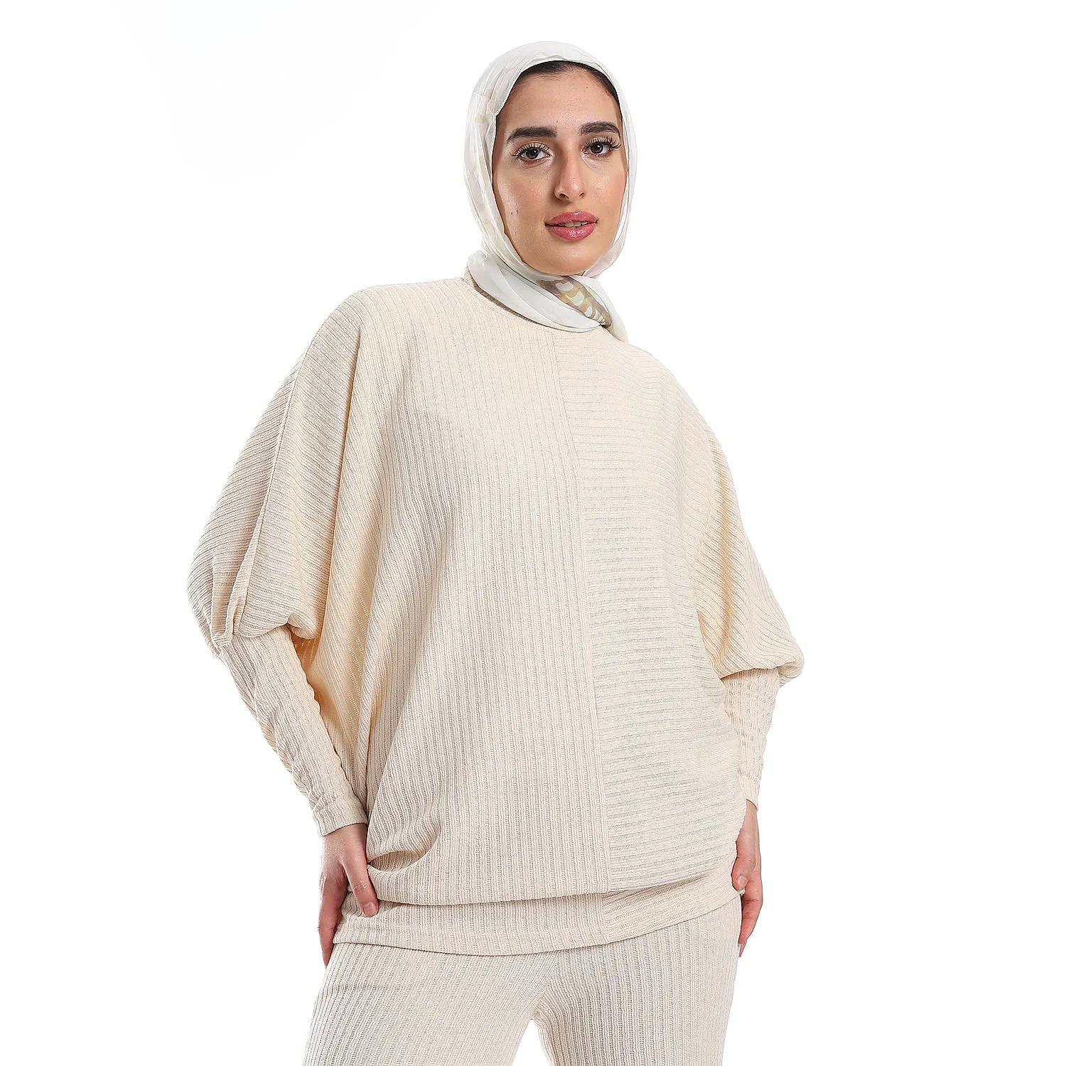 Batwing Sleeves Slip On Black Practical Tee