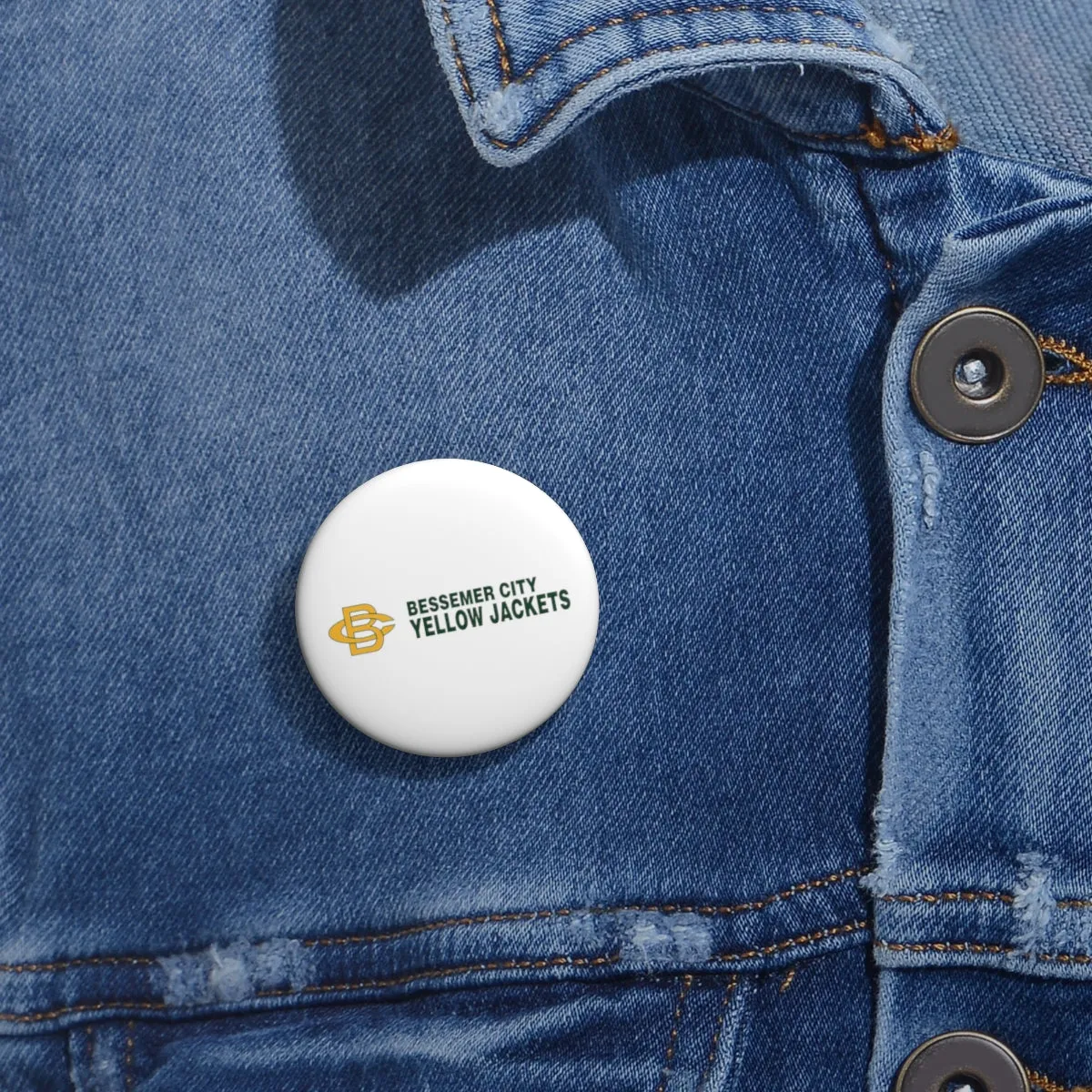 Bessemer City Yellow Jackets Custom Pin Buttons