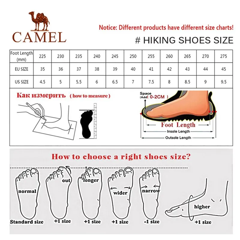 CAMEL Mountain Boots Trekking Outdoor Hiking Men Shoe Anti slip and