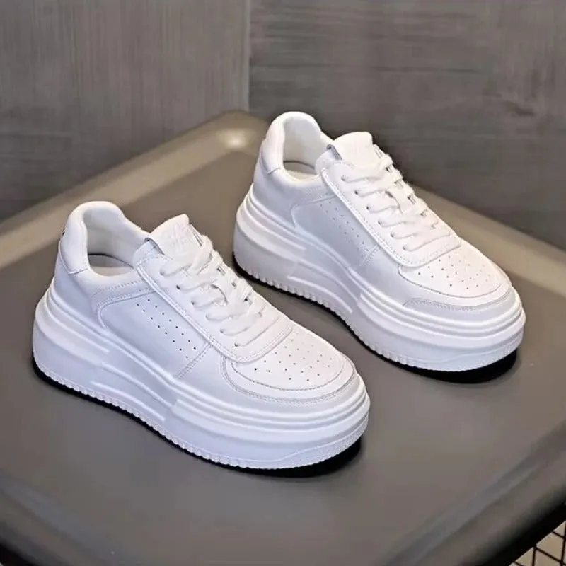 Cassia - Casual White Platform Sneakers for Women