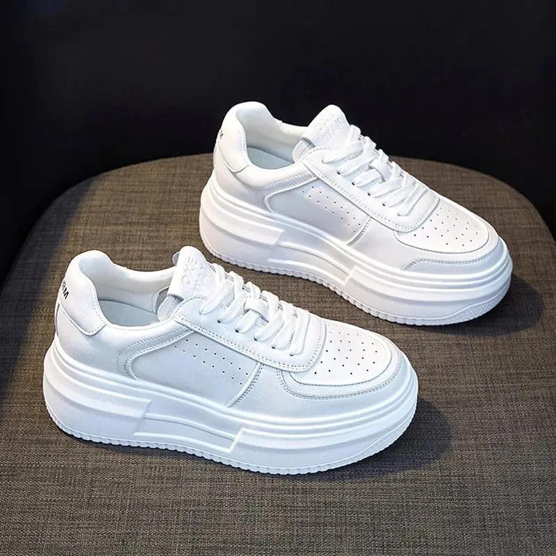 Cassia - Casual White Platform Sneakers for Women