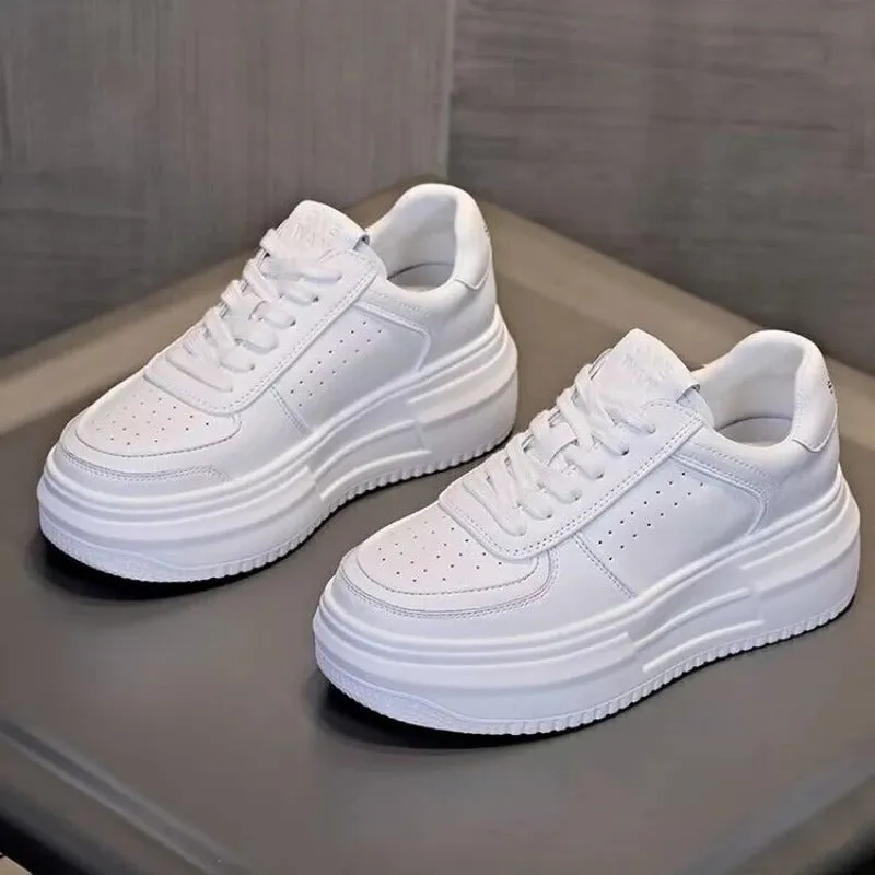 Cassia - Casual White Platform Sneakers for Women