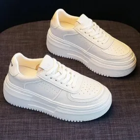 Cassia - Casual White Platform Sneakers for Women