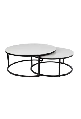 Char Stone Nesting Coffee Table - Black