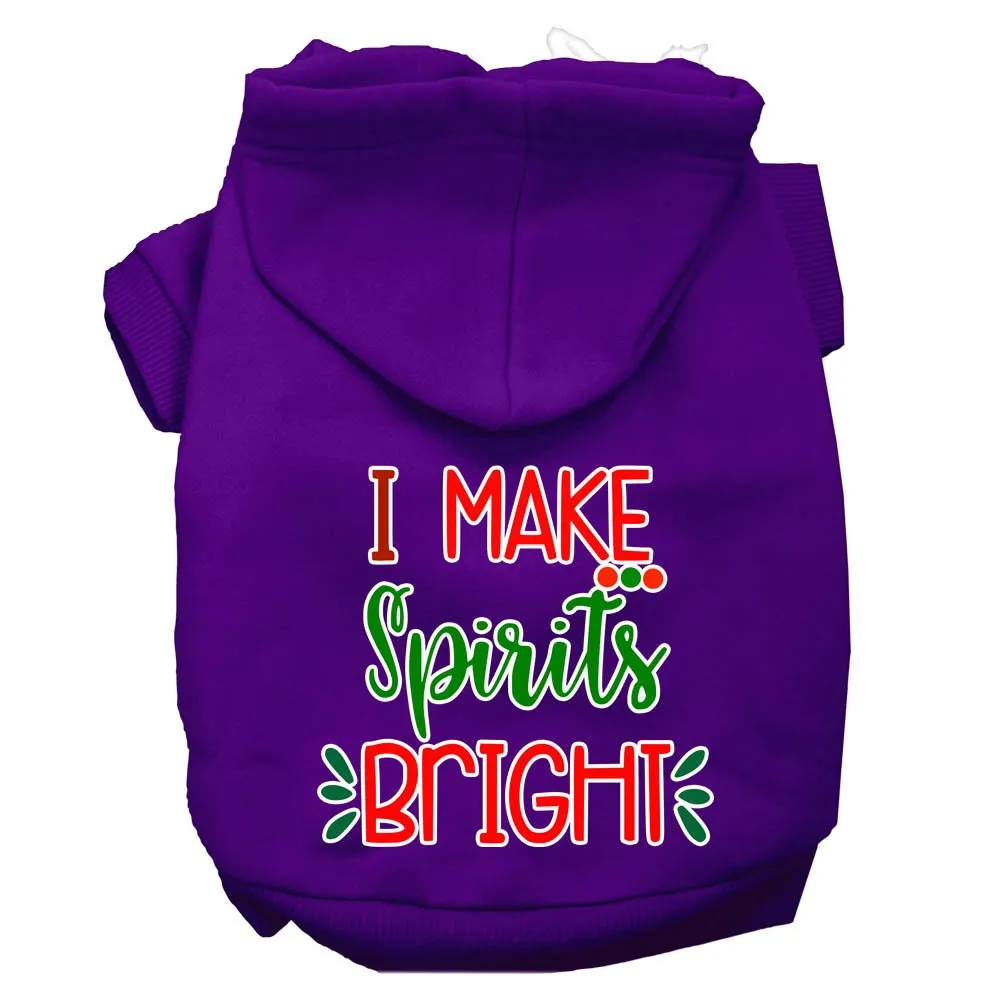 Christmas Pet Dog & Cat Hoodie Screen Printed, "I Make Spirits Bright"