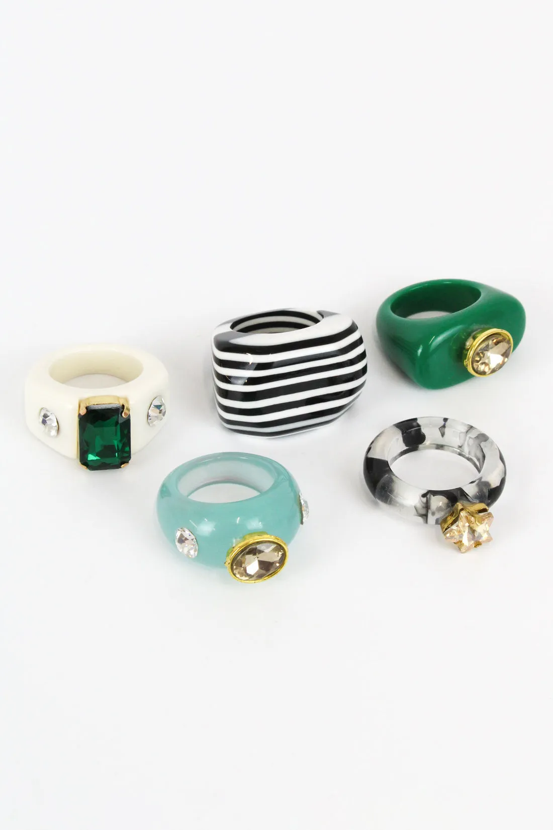 Chunky Ring  - Black & White Striped
