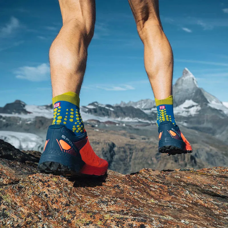 COMPRESSPORT PRO RACING SOCKS V3.0 TRAIL BLUE LIME