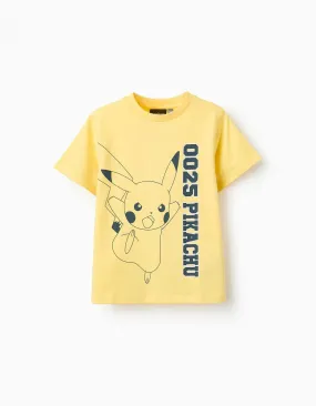 Cotton T-shirt for Boys 'Pikachu', Yellow