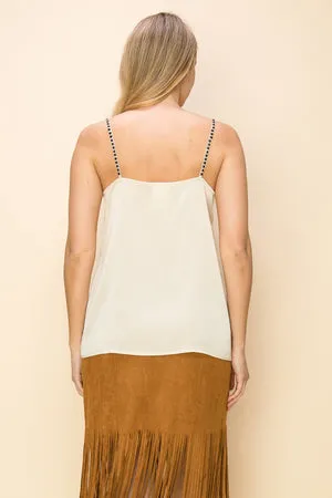 Cream Camisole w/ Chevron Studs