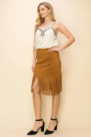 Cream Camisole w/ Chevron Studs