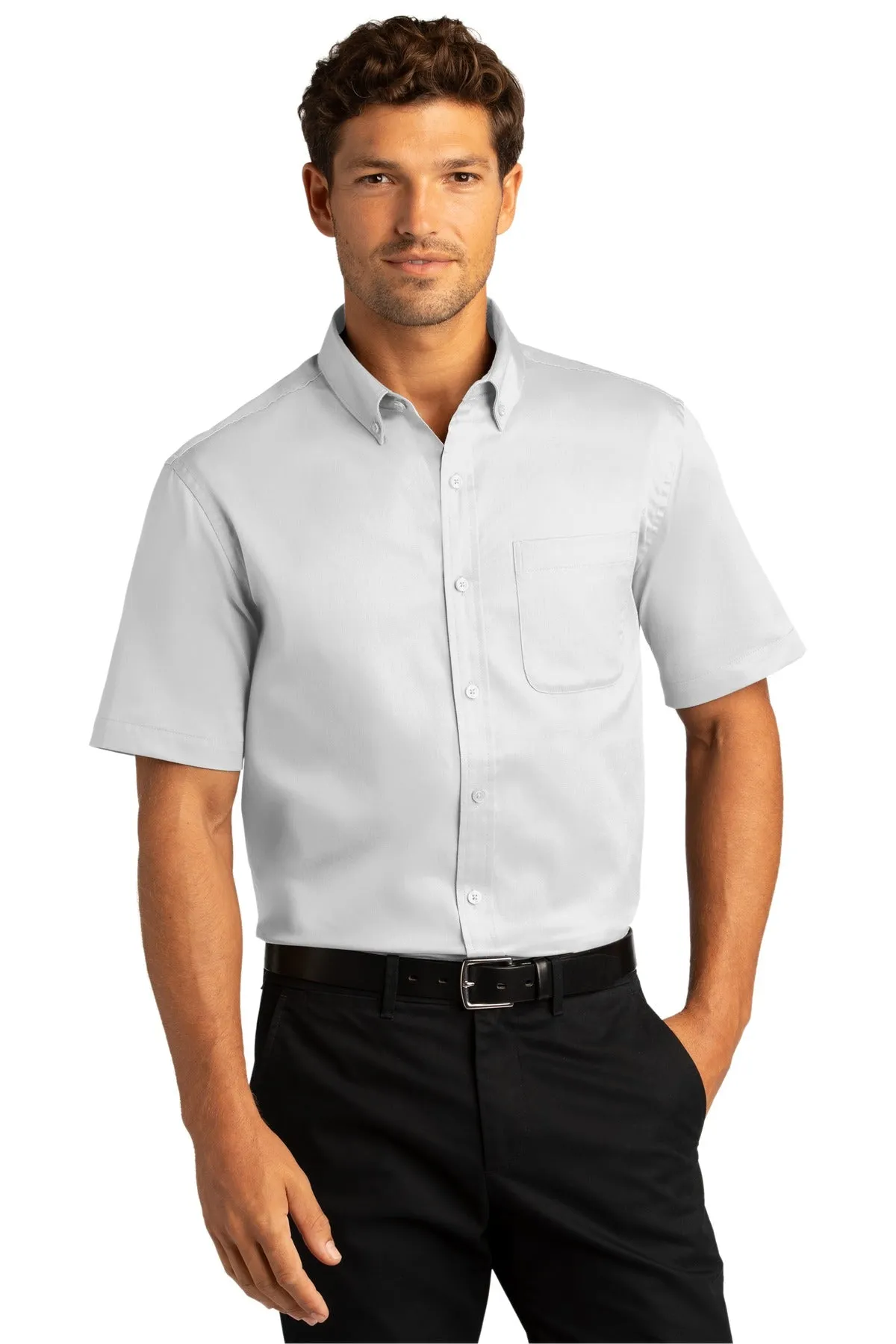 Custom Embroidered Short Sleeve SuperPro React Twill Shirt. W809