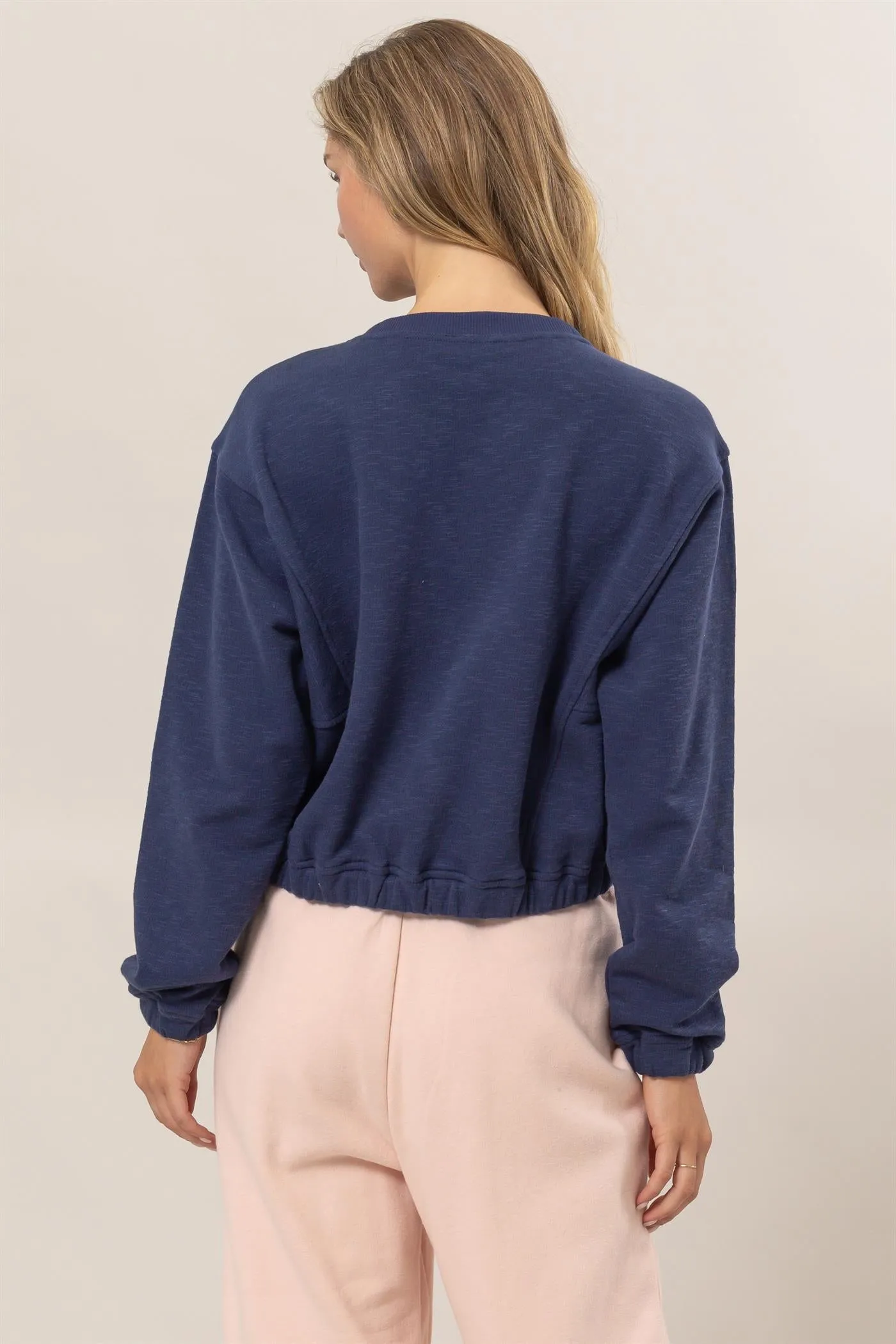 DZ24F991-Cropped Pullover Sweatshirt