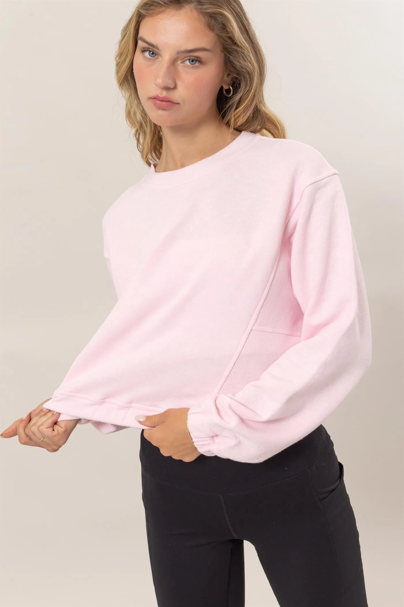 DZ24F991-Cropped Pullover Sweatshirt