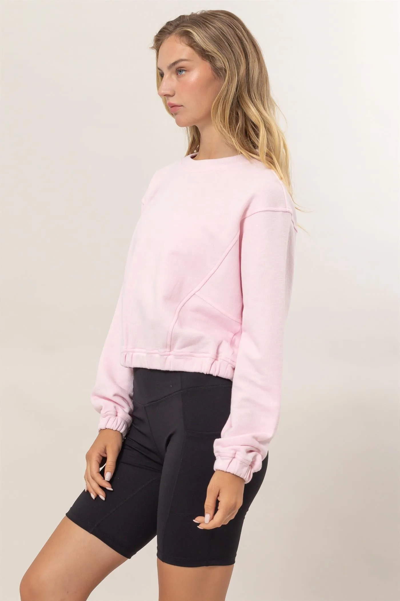 DZ24F991-Cropped Pullover Sweatshirt