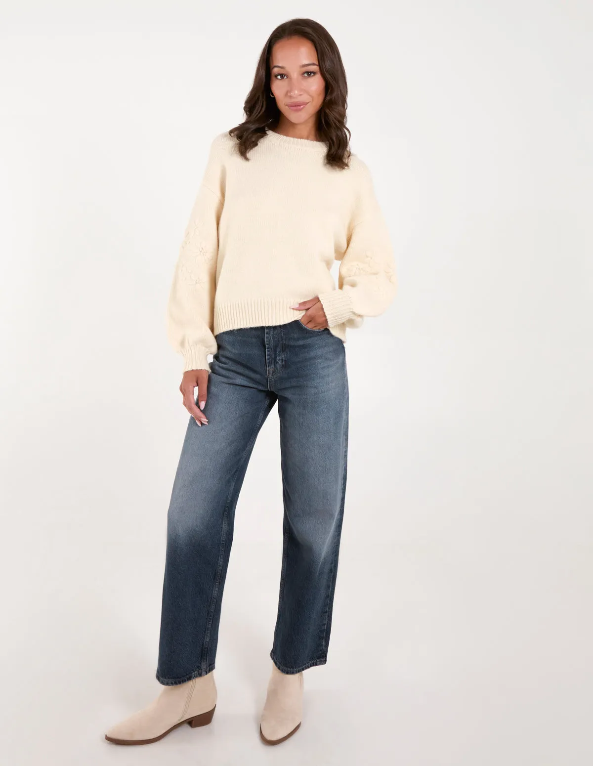 Embroidered Sleeve Jumper