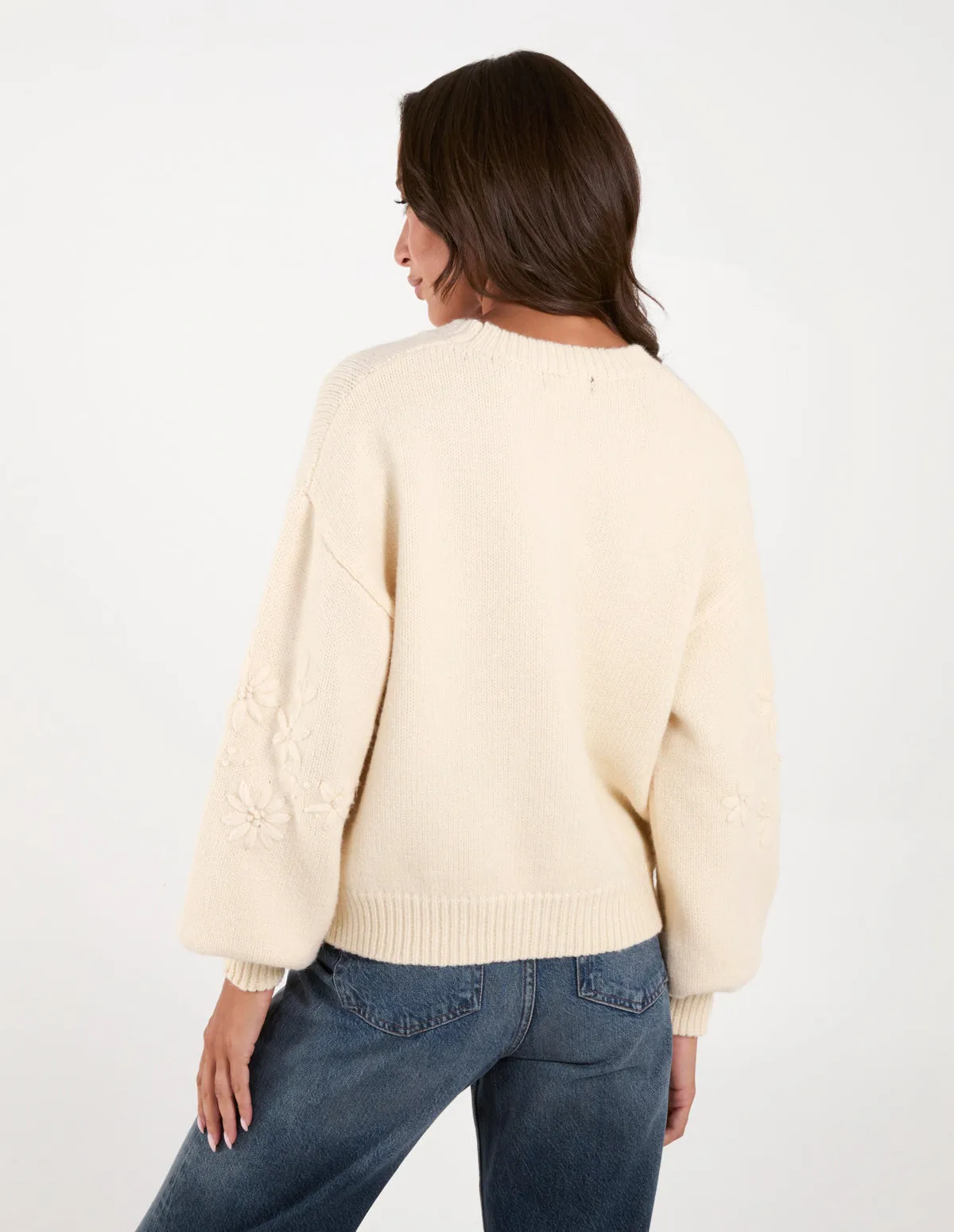Embroidered Sleeve Jumper