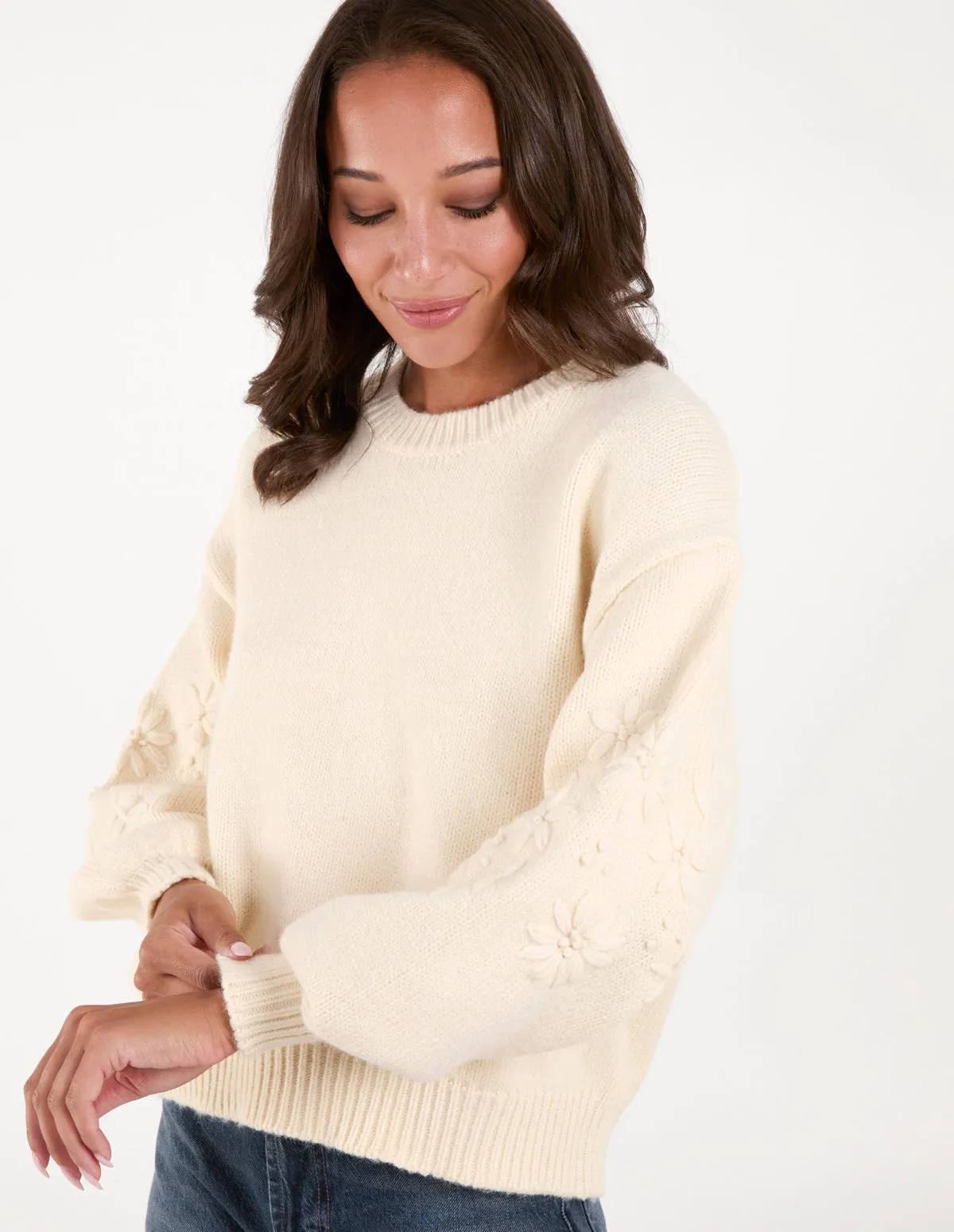 Embroidered Sleeve Jumper
