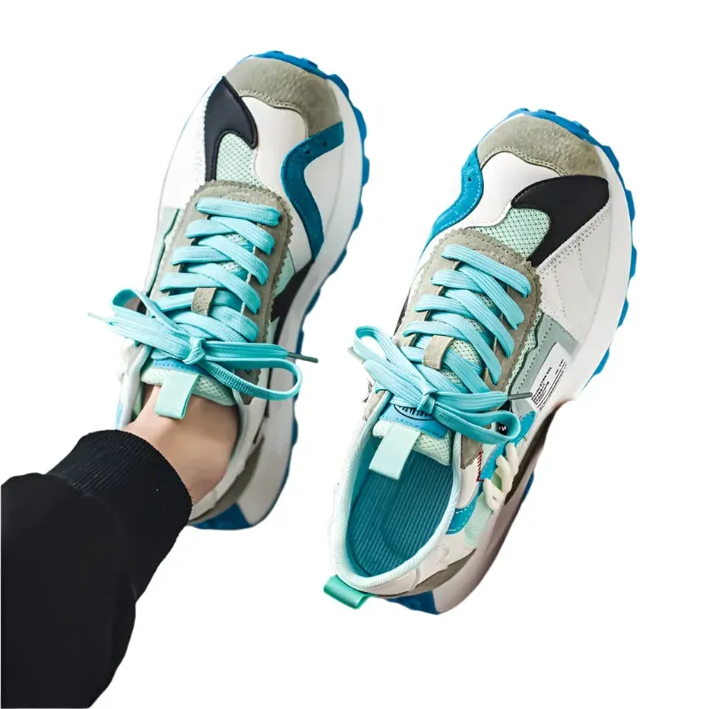 Fashion Designer Men’s Shoes – Trendy Platform Chunky Sneakers, Casual Walking Shoes