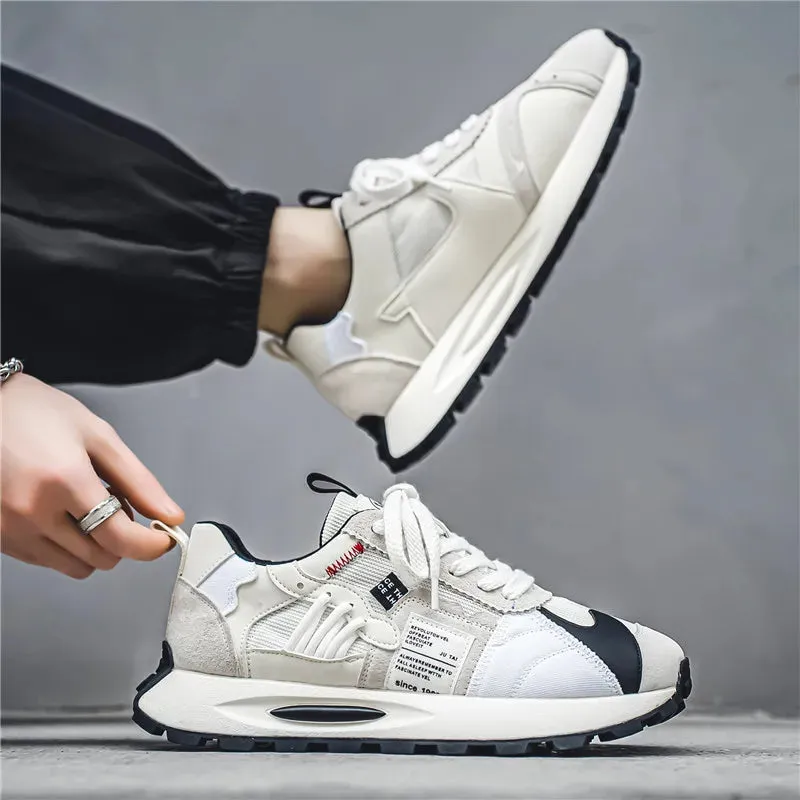 Fashion Designer Men’s Shoes – Trendy Platform Chunky Sneakers, Casual Walking Shoes