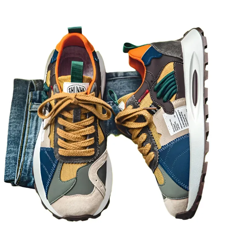 Fashion Designer Men’s Shoes – Trendy Platform Chunky Sneakers, Casual Walking Shoes