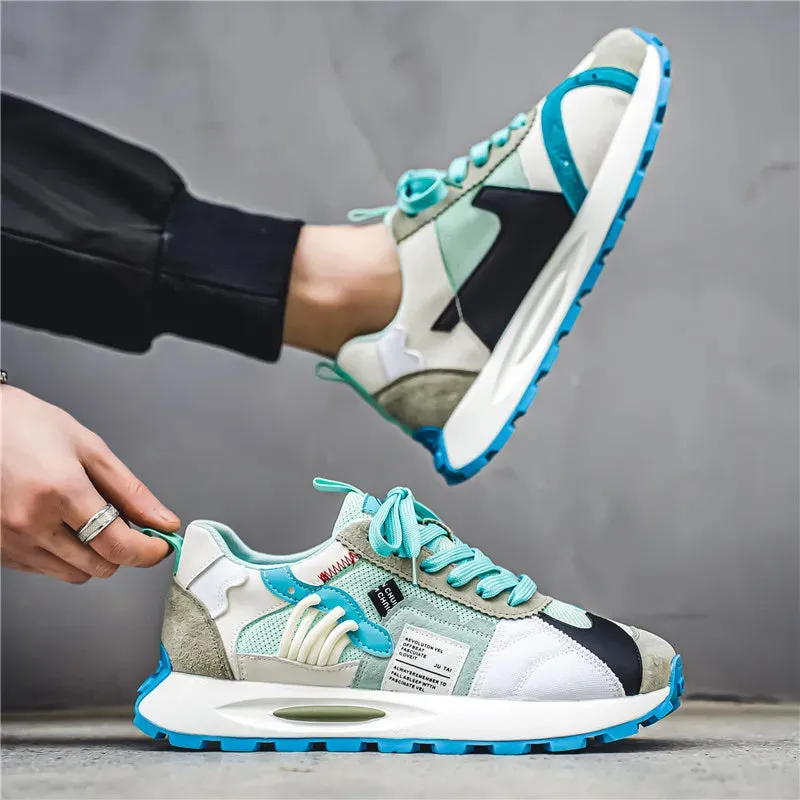 Fashion Designer Men’s Shoes – Trendy Platform Chunky Sneakers, Casual Walking Shoes