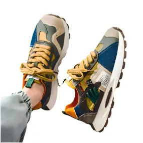 Fashion Designer Men’s Shoes – Trendy Platform Chunky Sneakers, Casual Walking Shoes