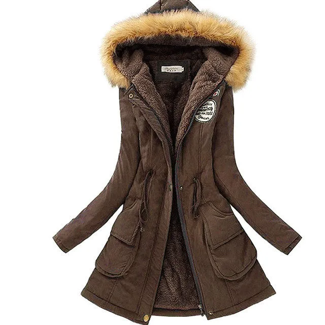 Fashion Jackets Fur Collar Long Parka all Size Hoodies for Women