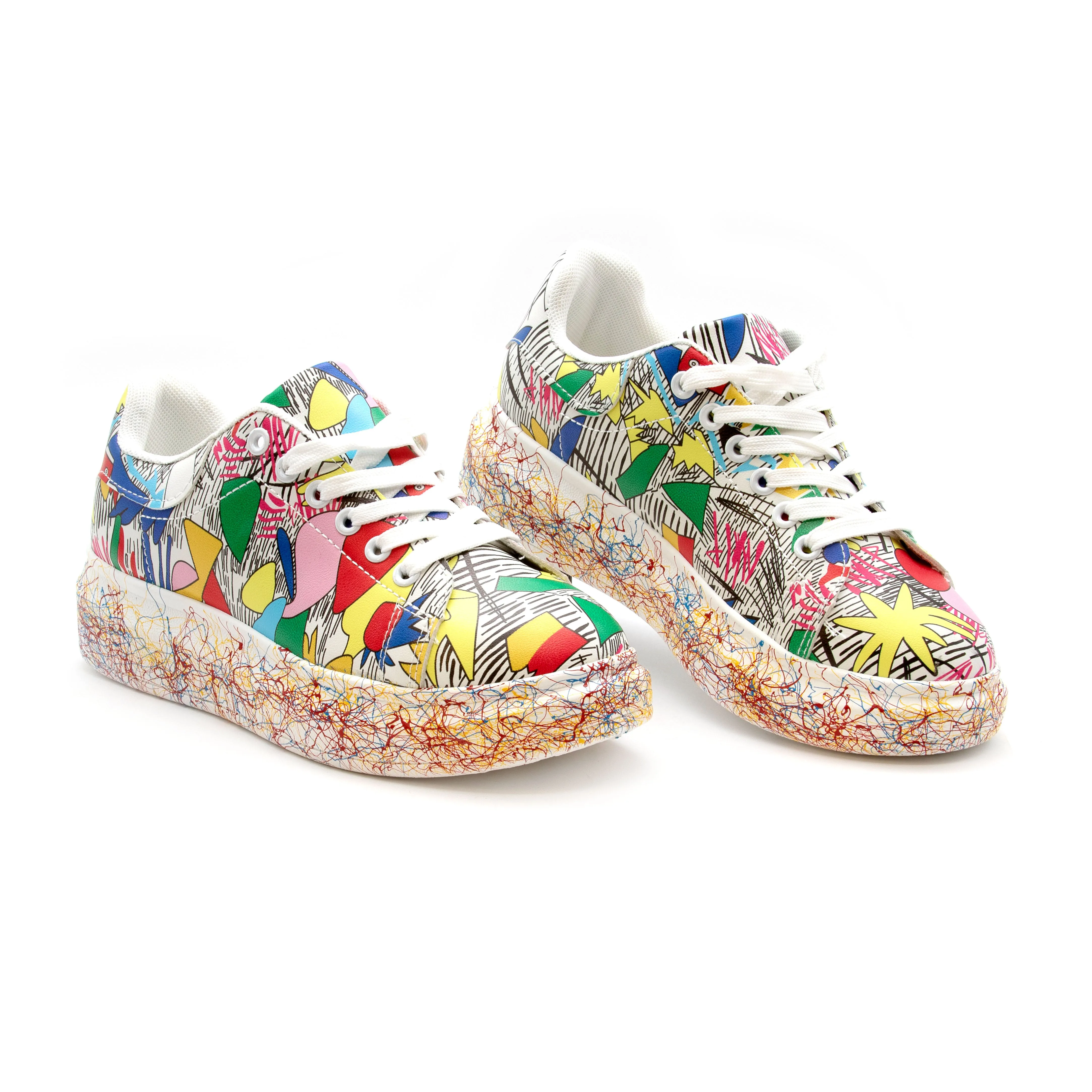 Fashion Lace Up Low Top Platform Shoes.